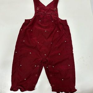 Janie and Jack corduroy floral ruffled overalls jumper 3-6 months